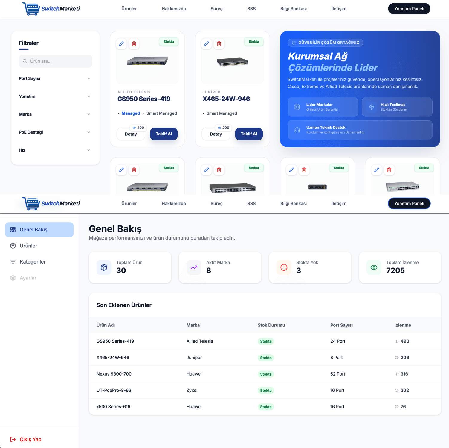 SwitchMarketi - B2B Donanım Platformu